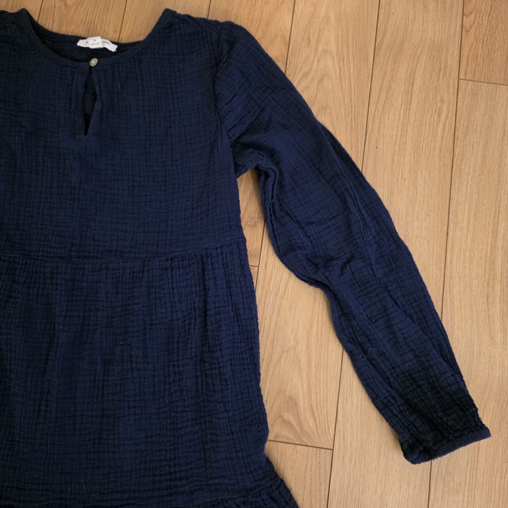 BeachLunchLounge Long Sleeve Cotton Gauze Mini Dress- M - Picture 5 of 11